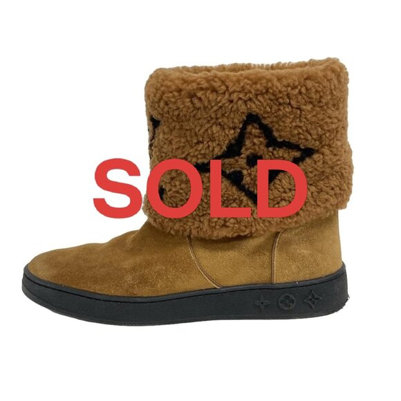 LOUIS VUITTON Snowdrop Line Ankle Boots Brown Black Women's Boots 576-032225 - Picture 1 of 8